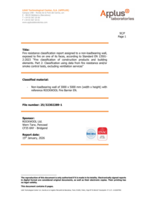 Fire Barrier EN Applus Classification Report No.25-32302289-1