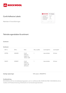 Produktdatablad, Conlit Adhesive Labels