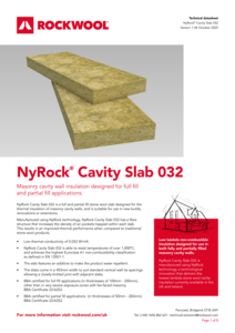 NyRock Cavity Slab 032 Datasheet