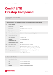 MSDS Conlit ® Lite Firestop Compound