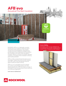 AFB evo formaldehyde-free acoustical fire batt - Data sheet