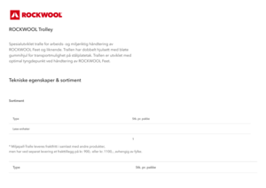Produktdatablad - ROCKWOOL Trolley