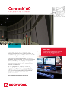 Conrock 60 acoustic panel insulation- Data sheet