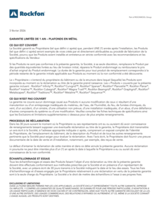 Metal Ceilings Warranty (CDN)