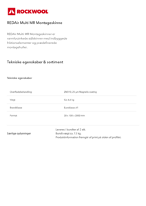 Produktdatablad, REDAir Multi MR Montageskinne
