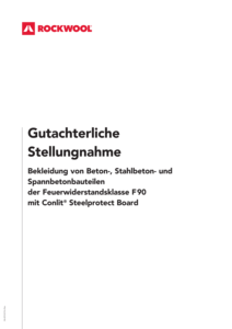 Gutachten Bekleidung von Stahlbetonbauteilen mit dem Conlit Steelprotect Board Alu