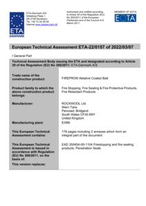 Firepro Ablative Coated Batt ETA Certificate