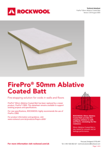 FirePro 50mm Ablative Coated Batt Datasheet