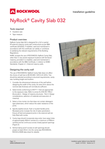 Nyrock Cavity Slab 032 Installation Guide