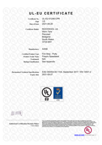 Firepro Speedseal UL-EU Certificate