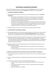Rockpanel Guarantee Statement