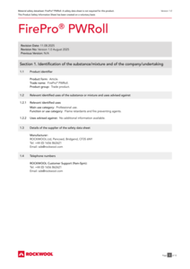 FirePro PWRoll MSDS 2025