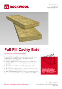 Full Fill Cavity Batt Datasheet