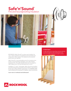 Safe'n'Sound fire and soundproofing insulation - Data sheet