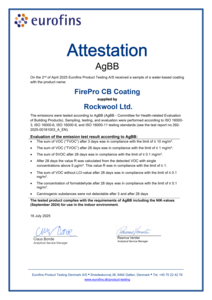 FirePro CB Coating AgBB VOC Attestation Certificate