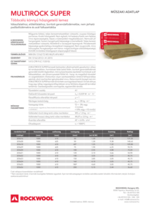 Multirock Super RWHU datasheet