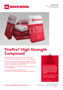 FirePro High Strength FireStop Compound Datasheet
