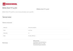 Tuotekortti - REDAir Multi TP T-profiili