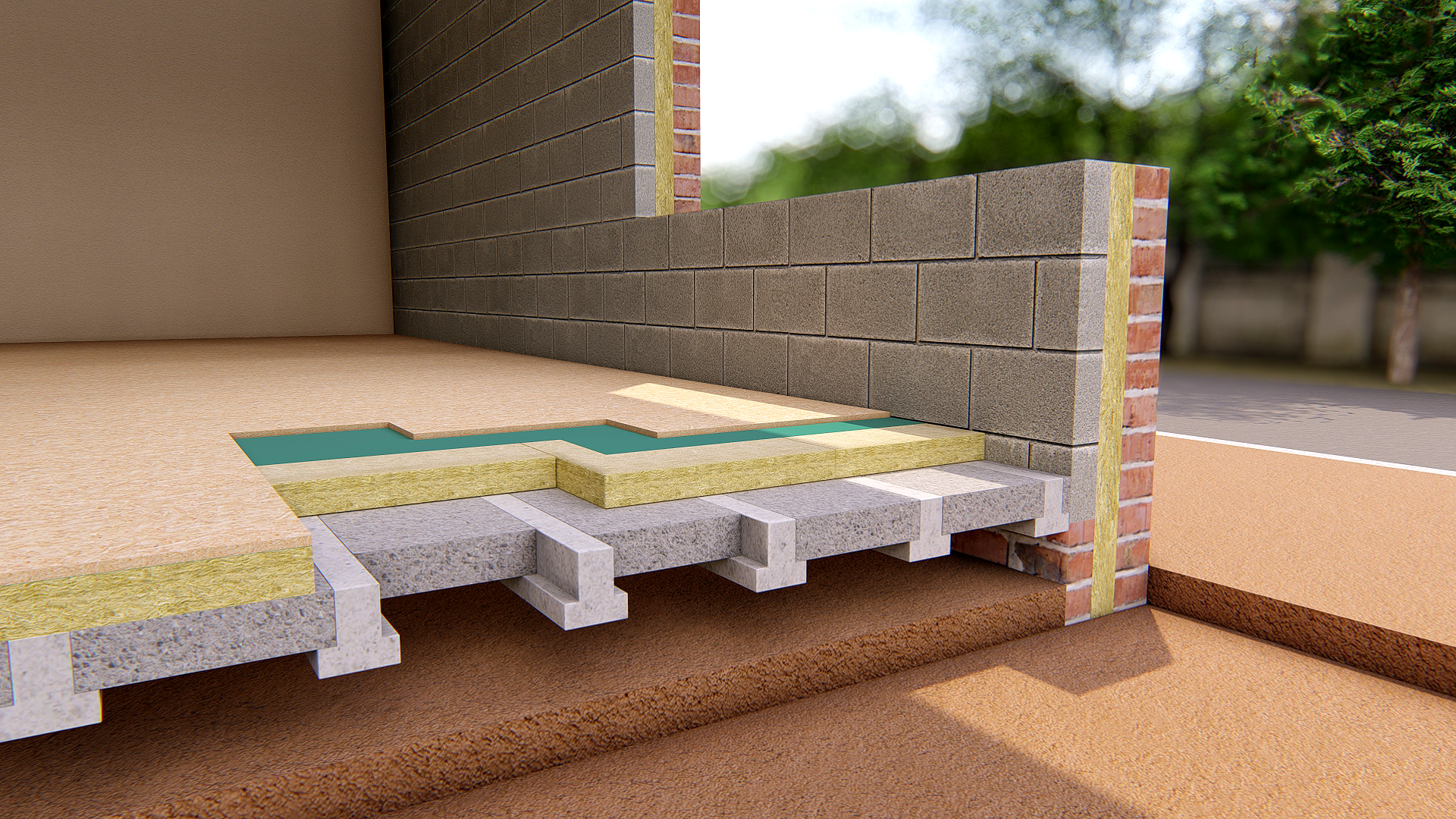 Ground Floor - Suspended Beam & Block - THERMAL ROCKFLOOR