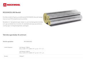 Produktdatablad, ROCKWOOL 800 Rørskål