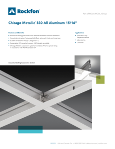 Chicago Metallic 830 All Aluminum 15/16" Data Sheet