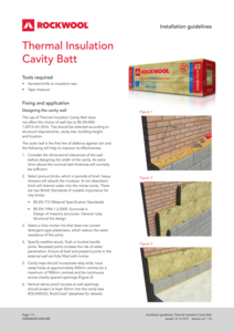 Thermal Insulation Cavity Batt Installation Guide