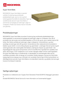 Produktdatablad, Super Venti-batts