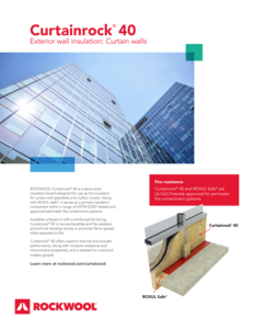 Curtainrock 40 curtain wall thermal insulation - Data sheet