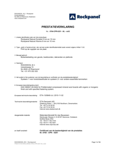 Prestatieverklaring Rockpanel 10mm - NL