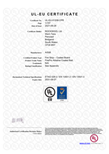 Firepro Ablative Coated Batt UL-EU Certificate