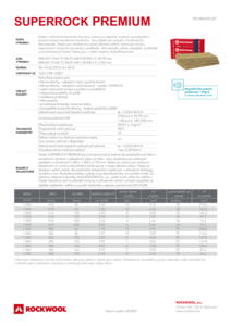 Technický list CZ SUPERROCK PREMIUM