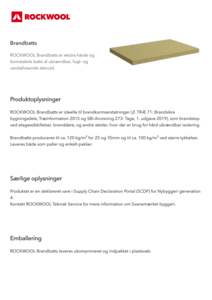 Produktdatablad, Brandbatts