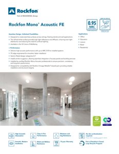 Rockfon Mono® Acoustic FE Datasheet