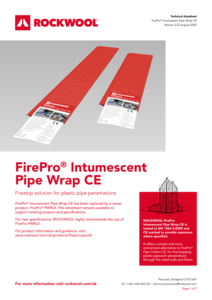 FirePro Intumescent Pipe Wraps CE Datasheet