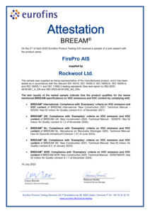 FirePro AIS BREEAM VOC Attestation Certificate