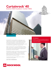 Curtainrock 40 curtain wall thermal insulation - Data sheet