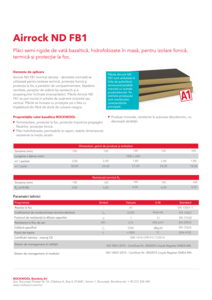 Fișă tehnică Airrock ND FB1