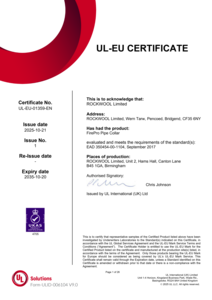 FirePro Pipe Collar - UL-EU-01359-EN Certificate