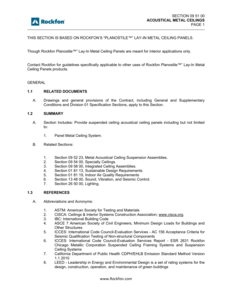 Rockfon Planostile Lay-In Panel System Specification