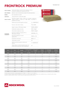 Technický list CZ FRONTROCK PREMIUM