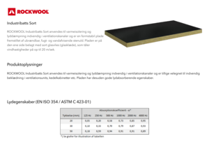 Produktdatablad, Industribatts sort