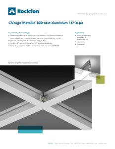Chicago Metallic 830 All Aluminum 15/16" Data Sheet (French)