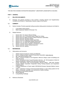 Rockfon Sequence Linear Beam Baffle Specification