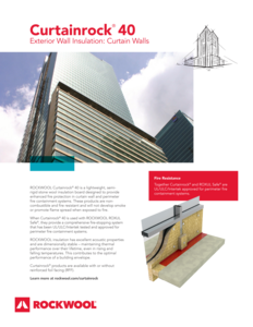 Curtainrock 40 curtain wall thermal insulation - Data sheet