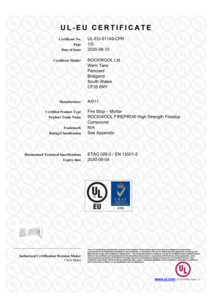 Firepro High Strength Compound UL-EU Certificate