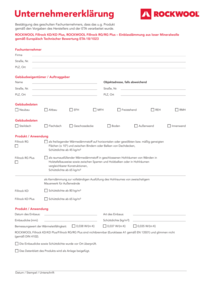Unternehmererklärung Fillrock