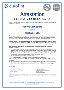 FirePro CB Coating LEED VOC Attestation Certificate