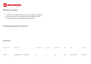 Produktdatablad, REDAir Flex Startkit