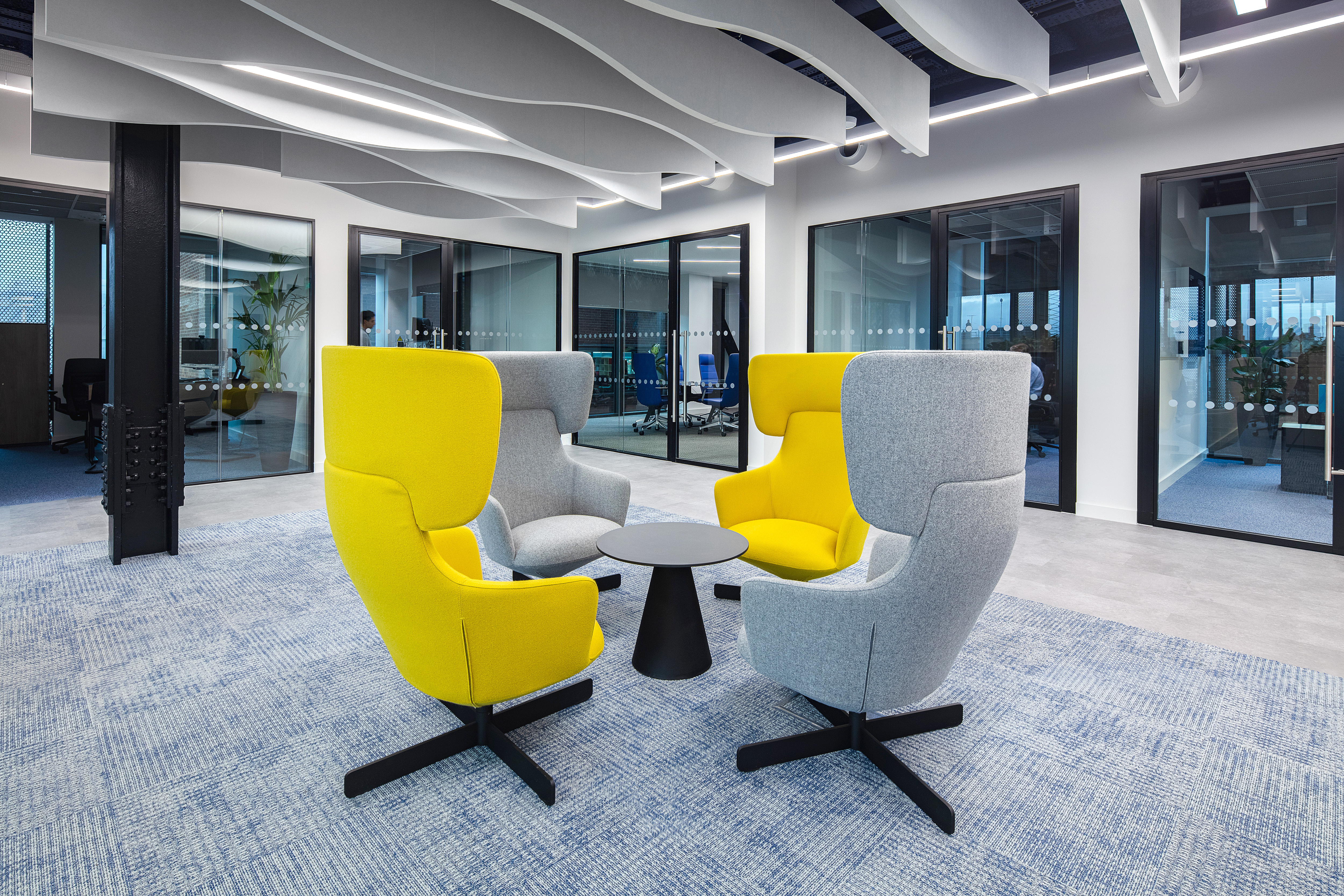 Open Plan Office in ACS Dublin in Dublin Ireland with Rockfon Contour