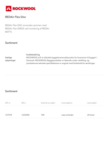 Produktdatablad, REDAir Flex Disc